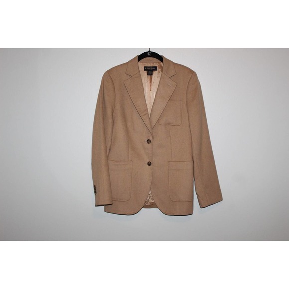 Brooks Brothers Camel Hair Boyfriend Blazer Jacket Italian Tan Women's 8 H14486 - Picture 2 of 12